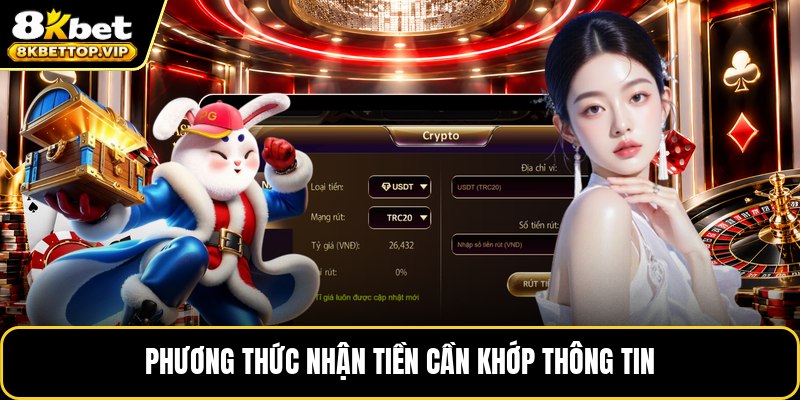 Phương thức nhận tiền cần khớp thông tin
