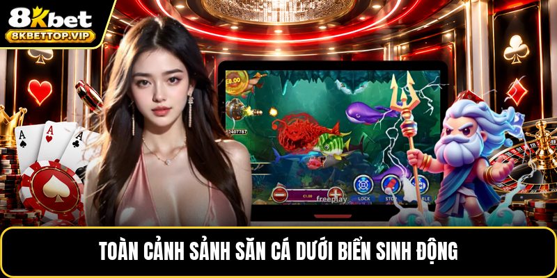 Toàn cảnh sảnh săn cá dưới biển sinh động